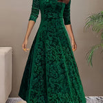 Julie | Elegant Patterned Maxi Dress – view 4