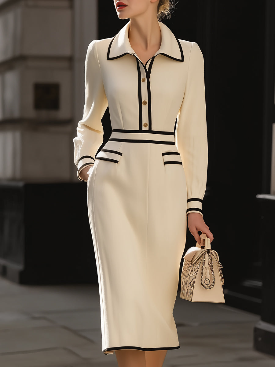 Sylvie | Midi Dress with Button Details – view 2