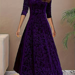 Julie | Elegant Patterned Maxi Dress – view 15