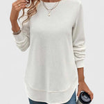Céline | Chic Long Sleeve Top with Elegant Round Neck – view 7