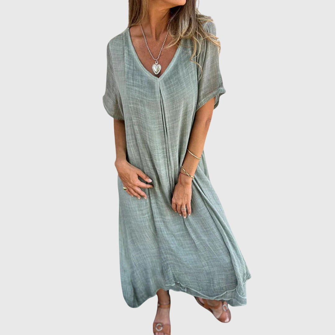 Fiona | Light and Elegant V-Neck Dress – view 6
