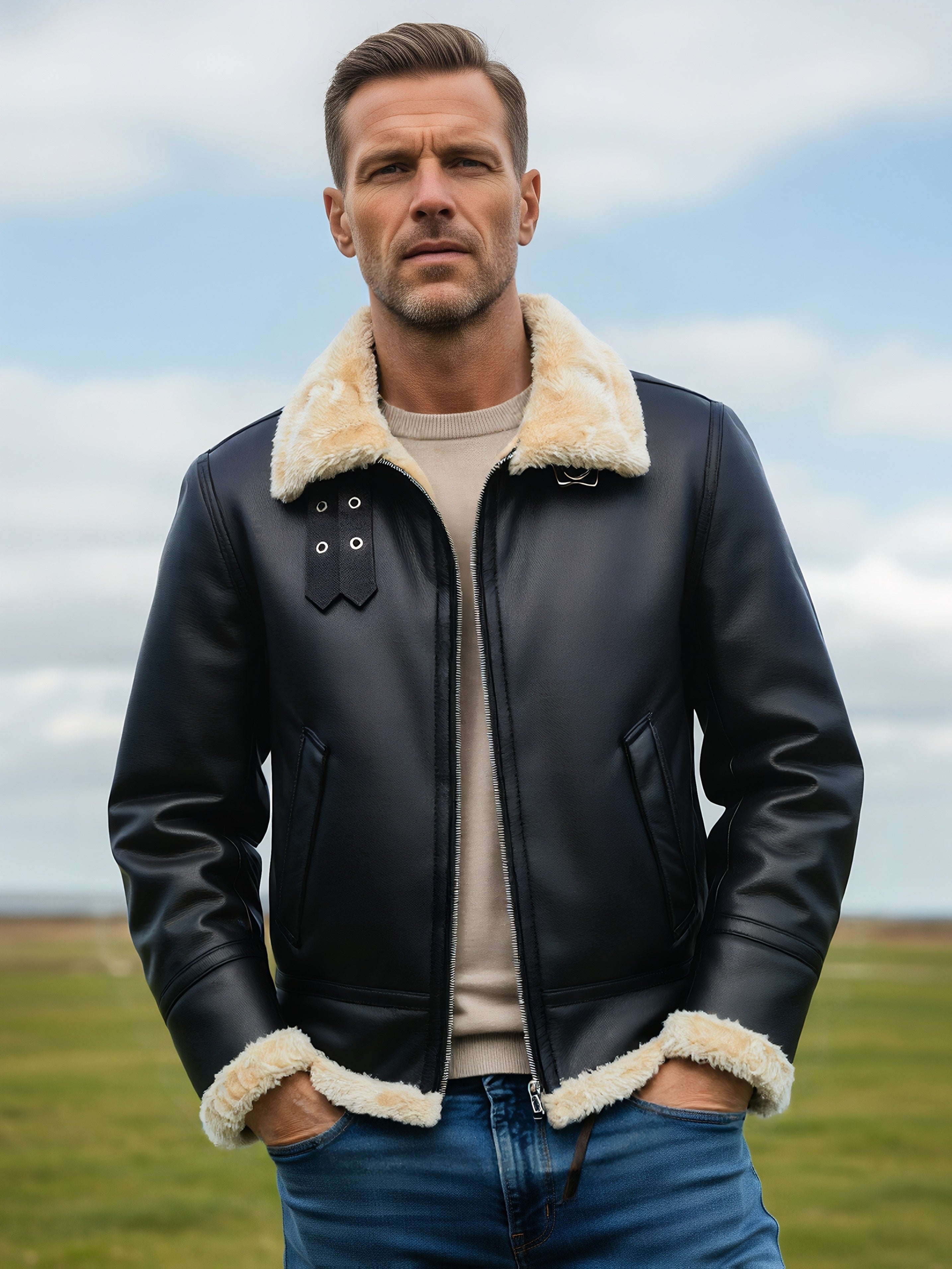 Dorian™ | L’Aviateur: Jacket Featuring Luxurious Accents – view 3