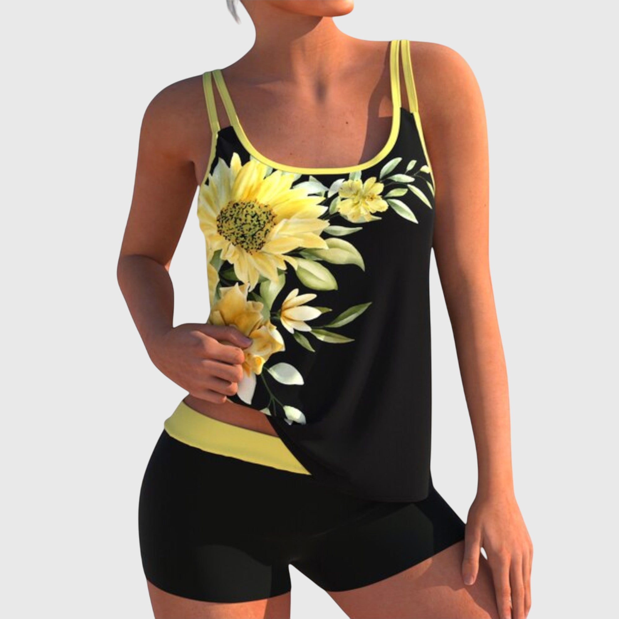 Clotilde | Floral Print Two-Piece Swim Set – view 2