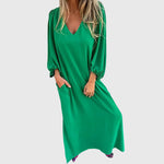 Carol | Long Boho Dress with Pockets – view 4