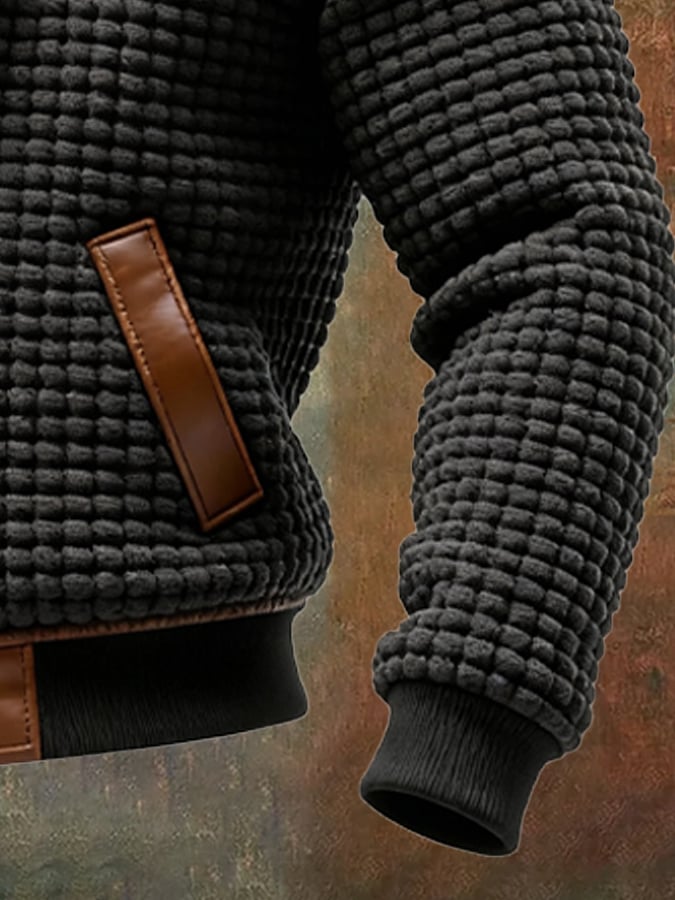 Textured Jacket with Embossed Details in Tin – view 3