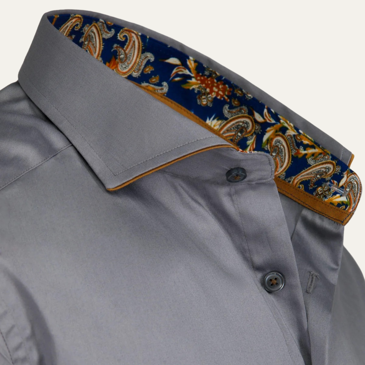 The Mayfair Men’s Tailored Long Sleeve Dress Shirt - Grey – view 3