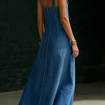Lalie | Long Button-Up Denim Dress – view 6