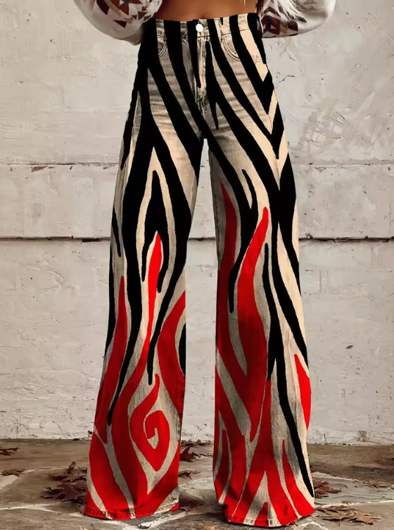 Véronique | Boho Chic Printed Pants