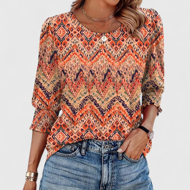 Nina | Clara Chic Smocked Blouse – view 9