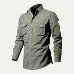 The Brookwater Men’s Retro Solid Button-Up Shirt – view 9