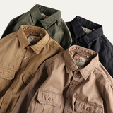 The Hillston Men’s Vintage Washed Utility Casual Shirt Jacket – view 9
