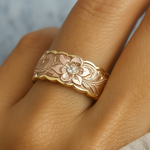 Vintage Pink Flower Gold Ring – view 5
