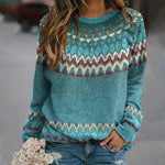 Regina | Vintage-Inspired Wave Pattern Knit Sweater – view 2