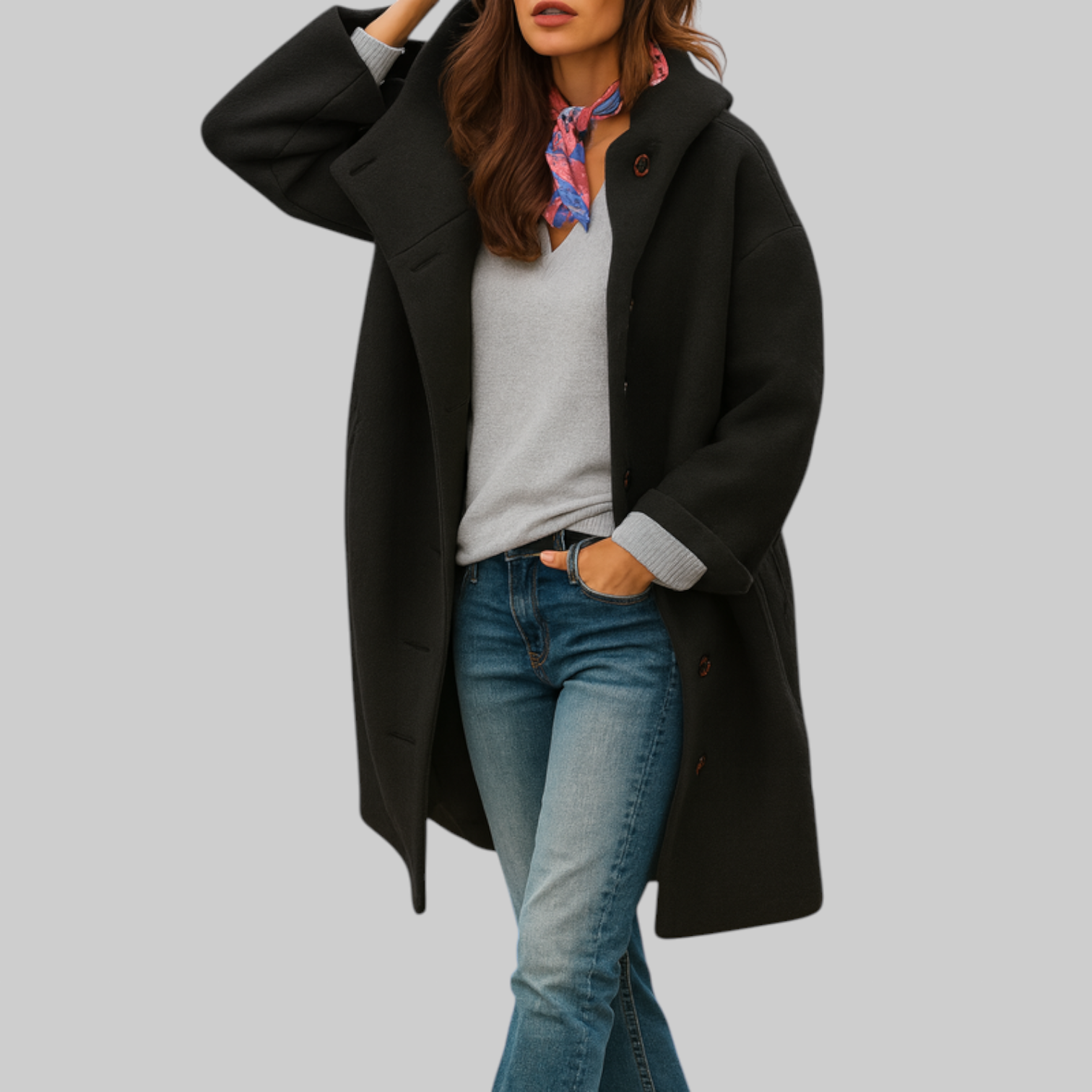 Freja | Comfortable Mid-Length Everyday Coat – view 2