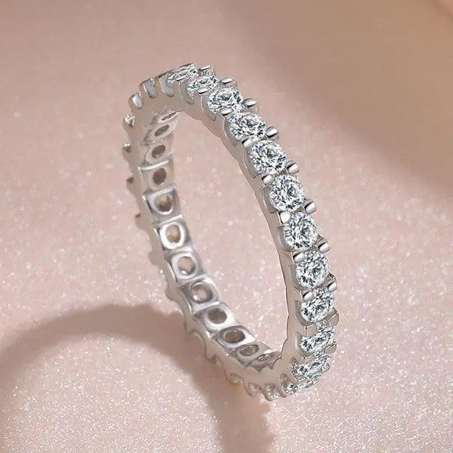 Zirconia-Inlaid Silver Ring – view 2