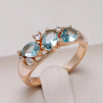 Chic Vintage Gold Zirconia Ring in Blue – view 2