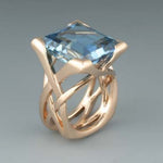 Vintage Blue Zirconium Rose Gold Ring – view 2