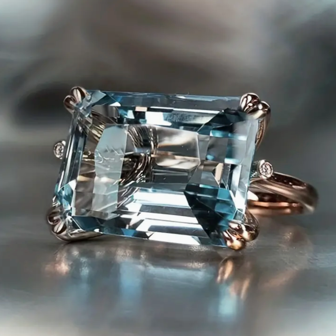 Classic Blue Zirconia Vintage Ring – view 2