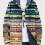 Orla ethnic geometric pattern hooded cardigan | Ellie Dublin
