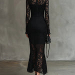 Jeanne | Elegant Lace Maxi Dress with Mermaid Hem – view 3