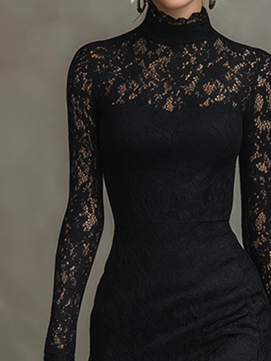 Jeanne | Elegant Lace Maxi Dress with Mermaid Hem – view 4