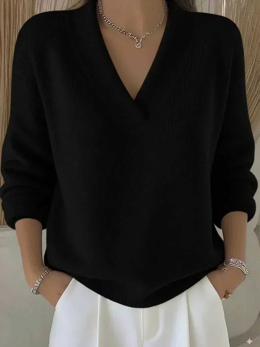 Vivelle relaxed V-neck jumper, fourth colourway | Ellie Dublin
