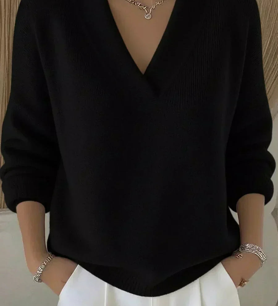 Vivelle relaxed V-neck jumper, fourth colourway | Ellie Dublin