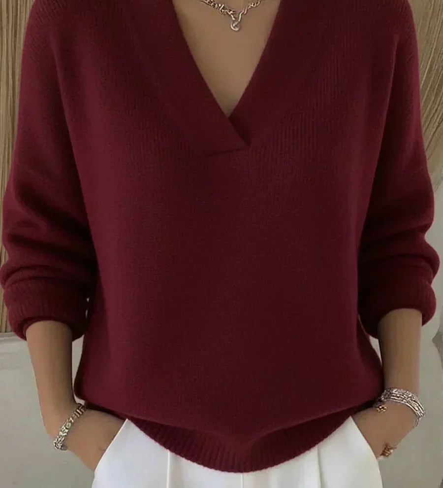 Vivelle relaxed V-neck jumper for women | Ellie Dublin