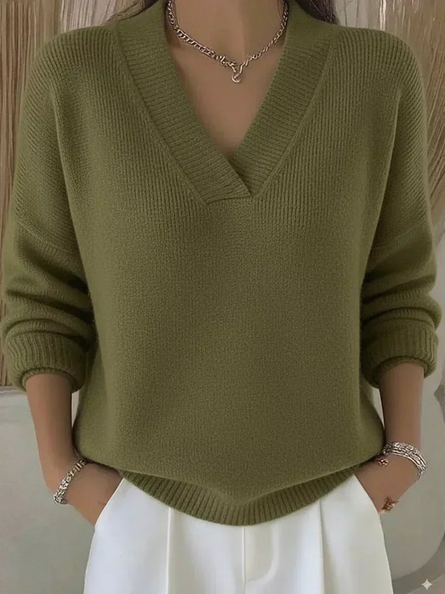 Vivelle relaxed V-neck jumper, third colourway | Ellie Dublin