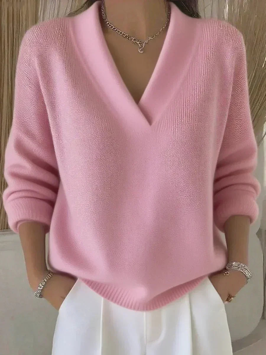 Vivelle relaxed V-neck jumper, second colourway | Ellie Dublin