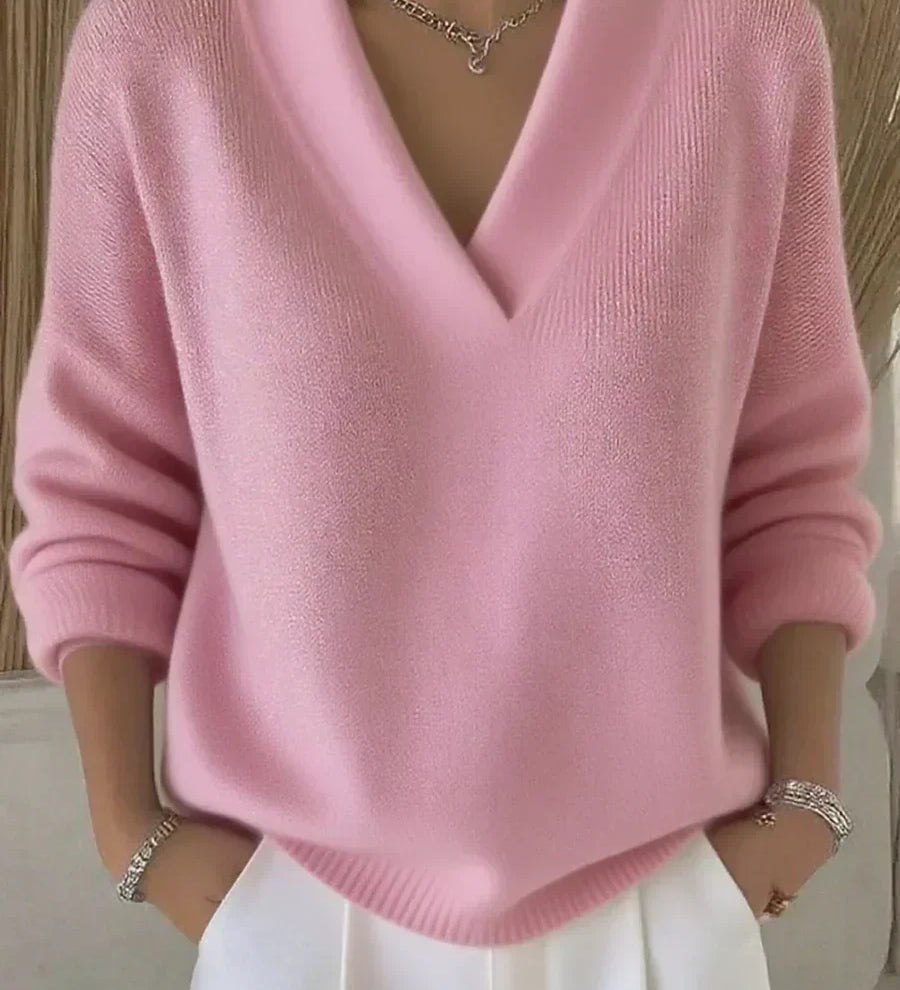 Vivelle relaxed V-neck jumper, second colourway | Ellie Dublin
