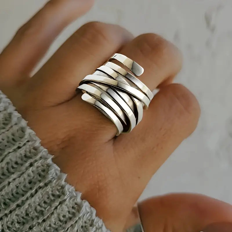 Bliss - Chunky Vintage Silver Band – view 3