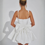 Victoria Sparkling Mini Dress with Paillette Bow – view 5