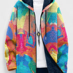 Maeve abstract multicoloured hooded cardigan | Ellie Dublin