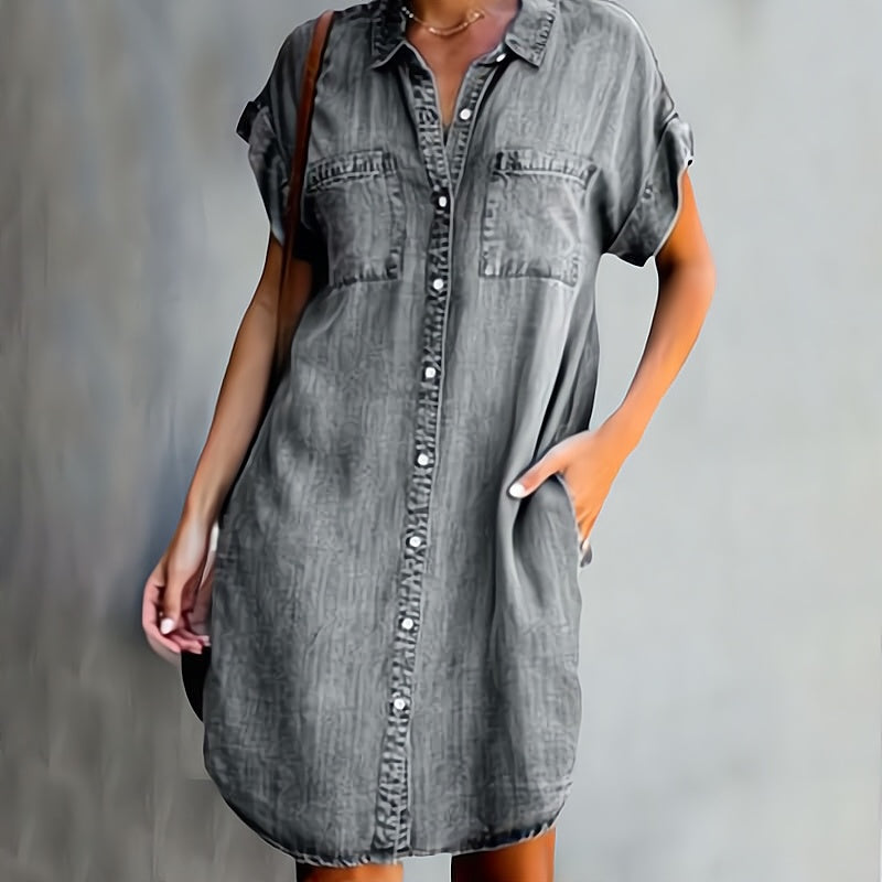 Suzanne | Button-Up Shirt Dress – view 3