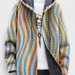 Aoibhinn wave-patterned stripe hooded cardigan | Ellie Dublin