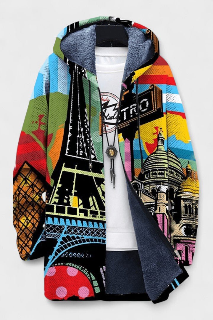 Siobhan Parisian pattern hooded cardigan | Ellie Dublin