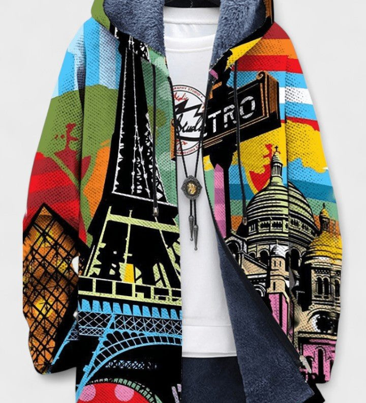 Siobhan Parisian pattern hooded cardigan | Ellie Dublin