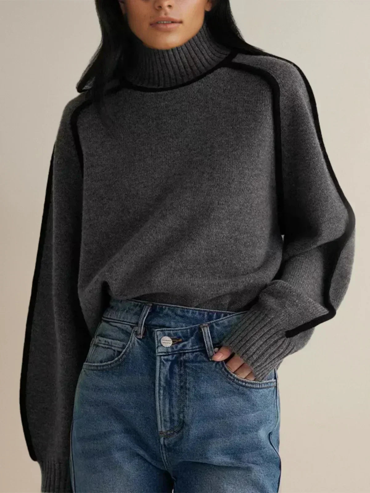 Sandrine | Chic Roll Neck Sweater – view 9