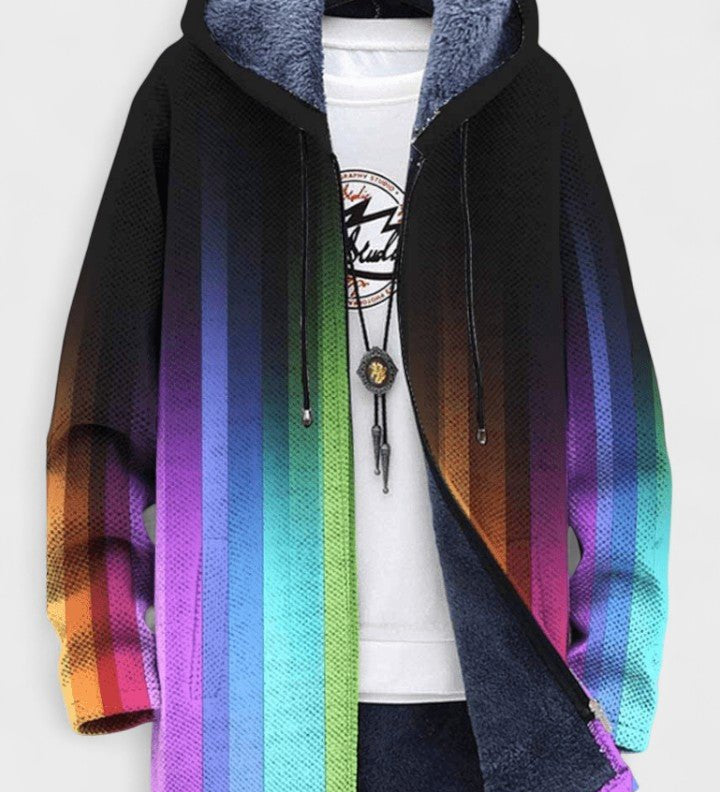 Laoise vertical stripe hooded cardigan for women | Ellie Dublin
