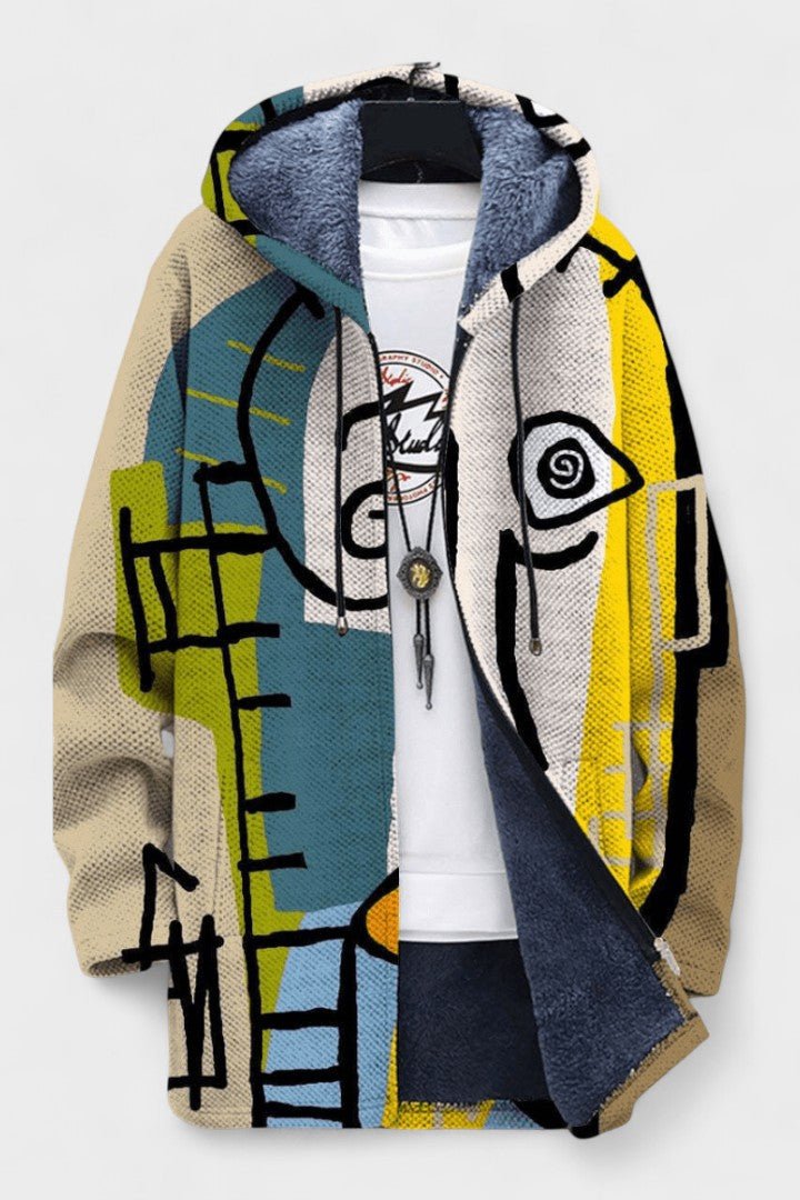 Eimear abstract art print hooded cardigan, alternative view | Ellie Dublin