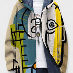Eimear abstract art print hooded cardigan, alternative view | Ellie Dublin
