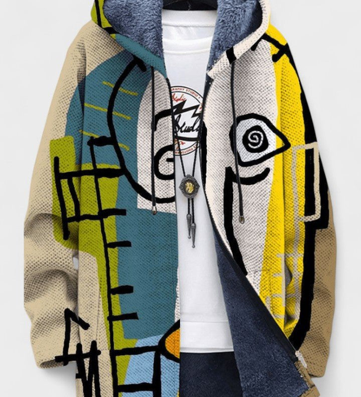 Eimear abstract art print hooded cardigan, alternative view | Ellie Dublin