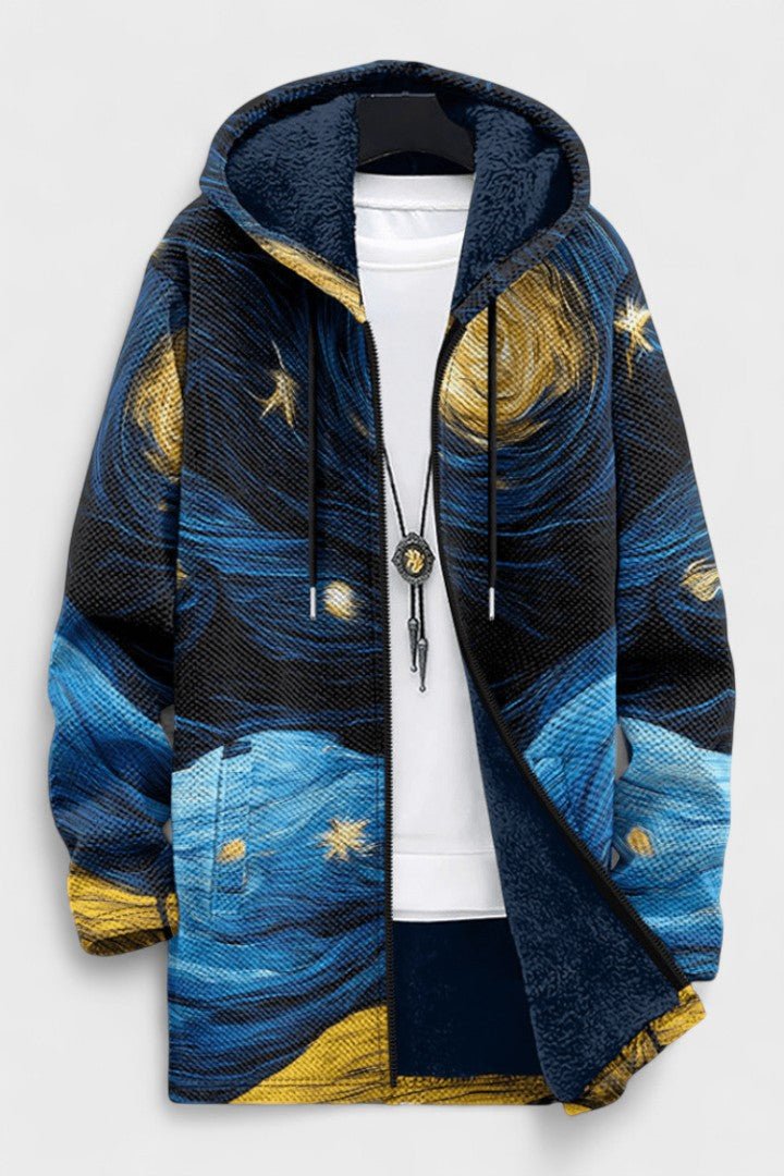 Treasa artistic pattern hooded cardigan | Ellie Dublin