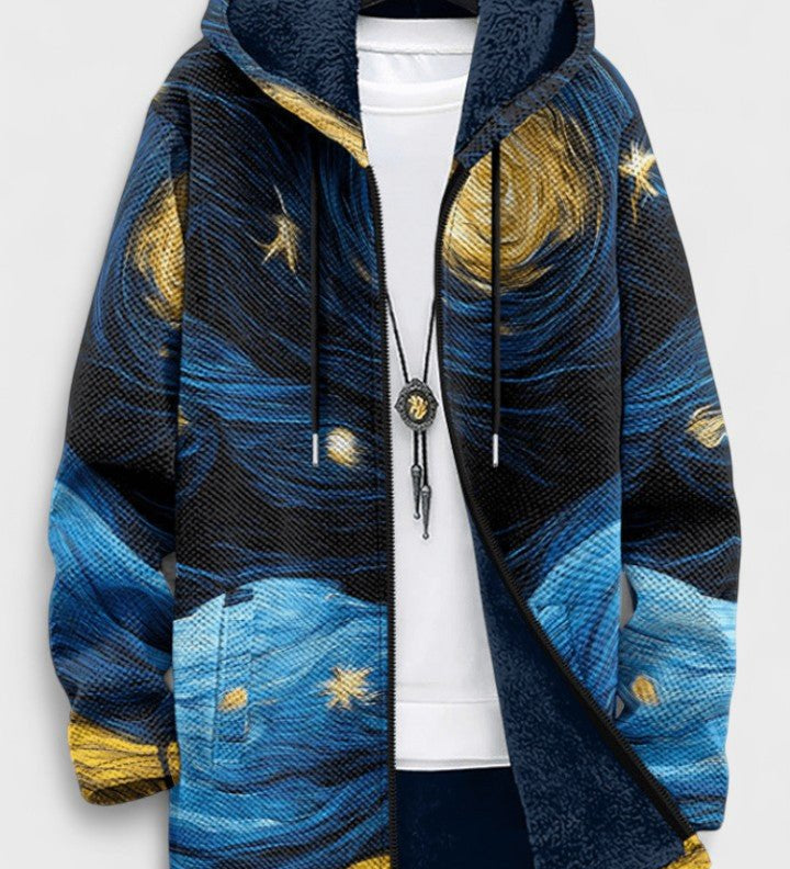 Treasa artistic pattern hooded cardigan | Ellie Dublin