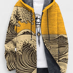 Muireann wave pattern hooded cardigan, alternative view | Ellie Dublin