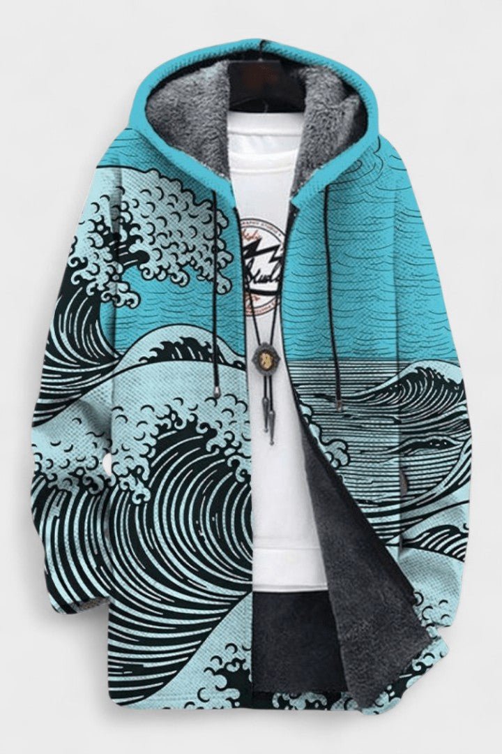 Muireann wave pattern hooded cardigan for women | Ellie Dublin