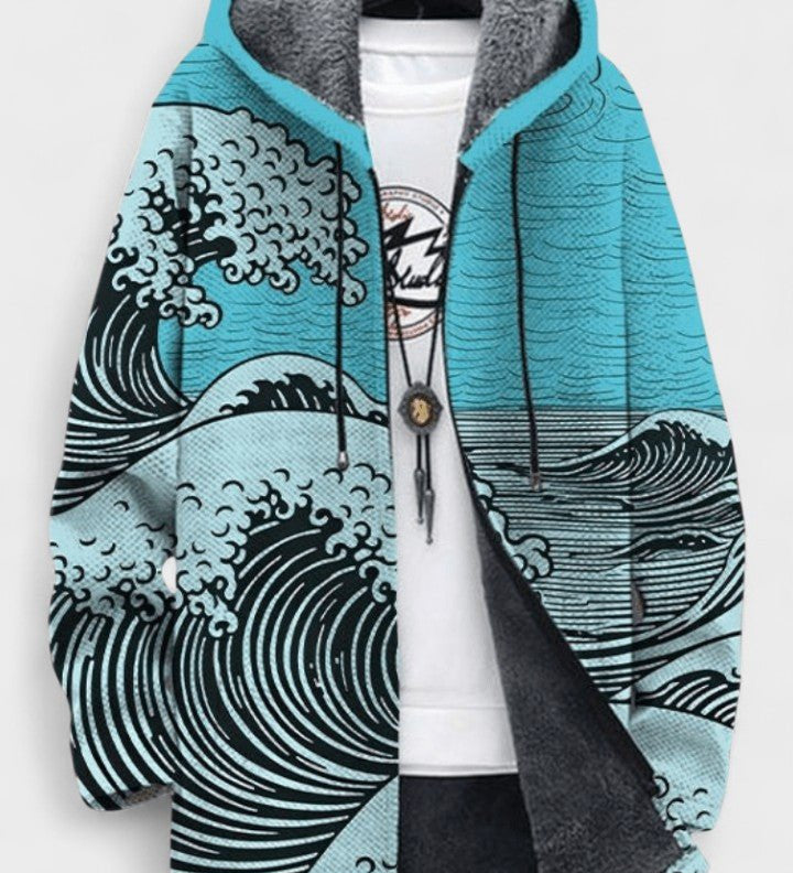 Muireann wave pattern hooded cardigan for women | Ellie Dublin