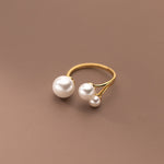 Adjustable Triple Freshwater Pearl Ring – view 2