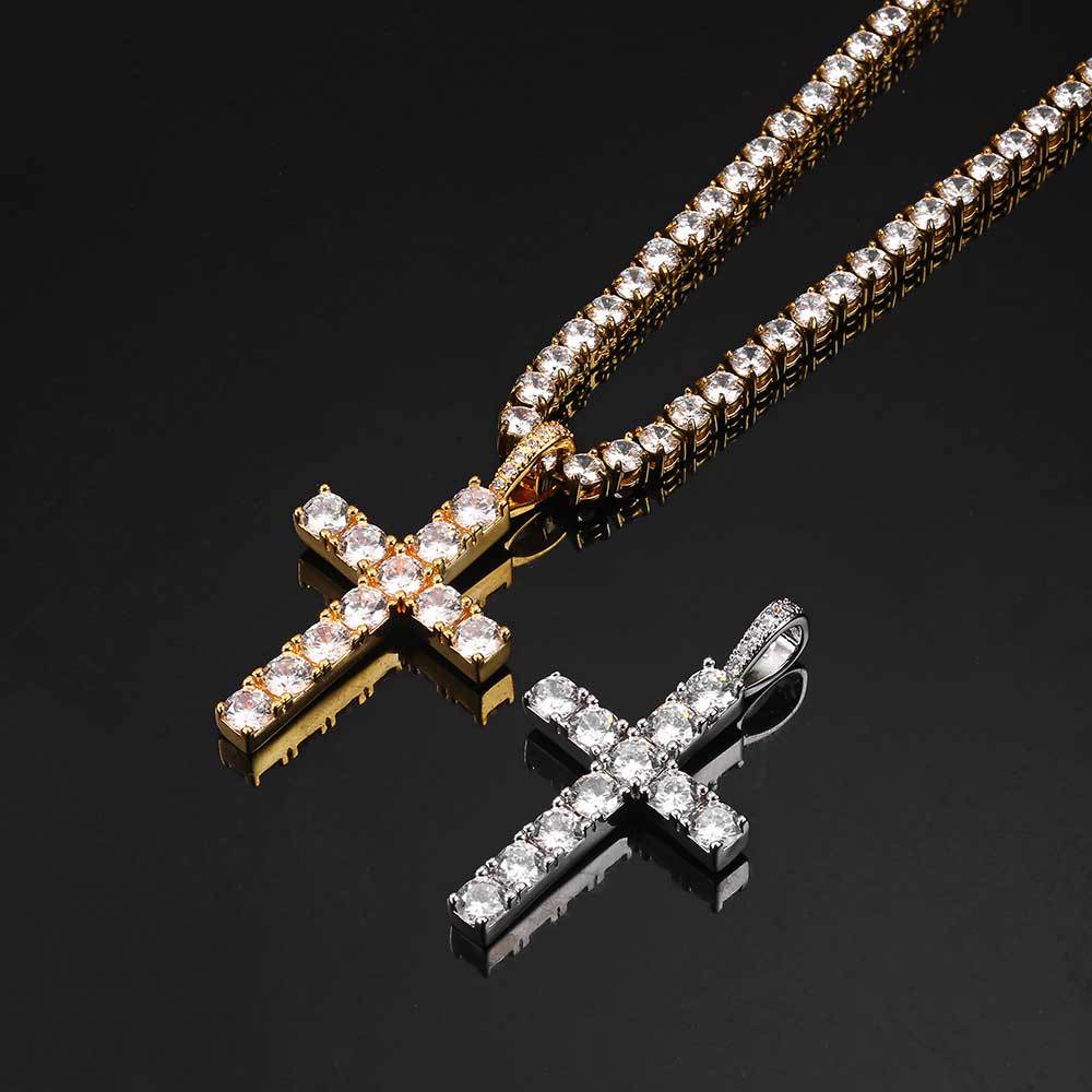 Moissanite Cross Pendant Necklace – view 2